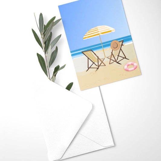 Carte Postales Les transats de plage